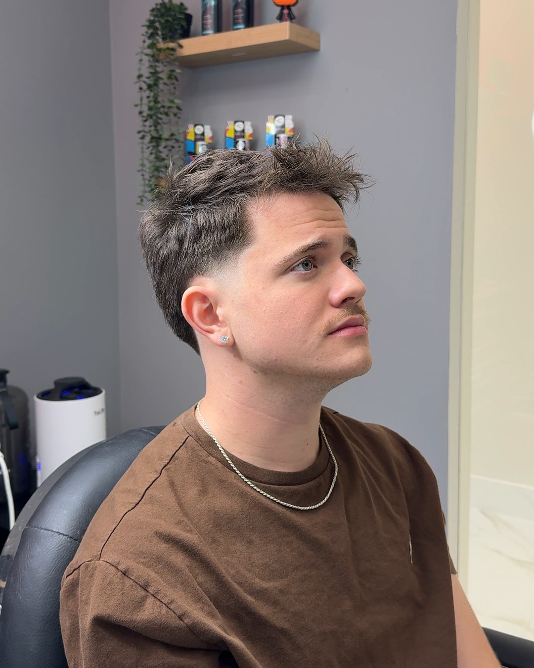 Messy textured taper fade by Cuts By Cello
